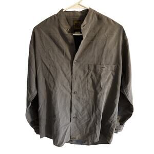 Bruno B. mandarin Gray collar button-down shirt Size Small